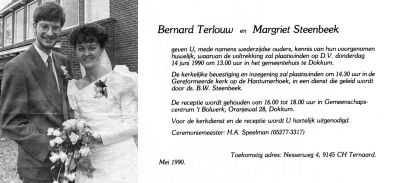 huwelijk ds. terlouw en ds. steenbeek   mei 1990   01